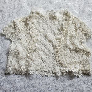 Vintage dainty lace white shrug | size xxs-xs